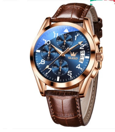 OLEVS Luxury Men's Quartz Watch – Waterproof Luminous Wristwatch