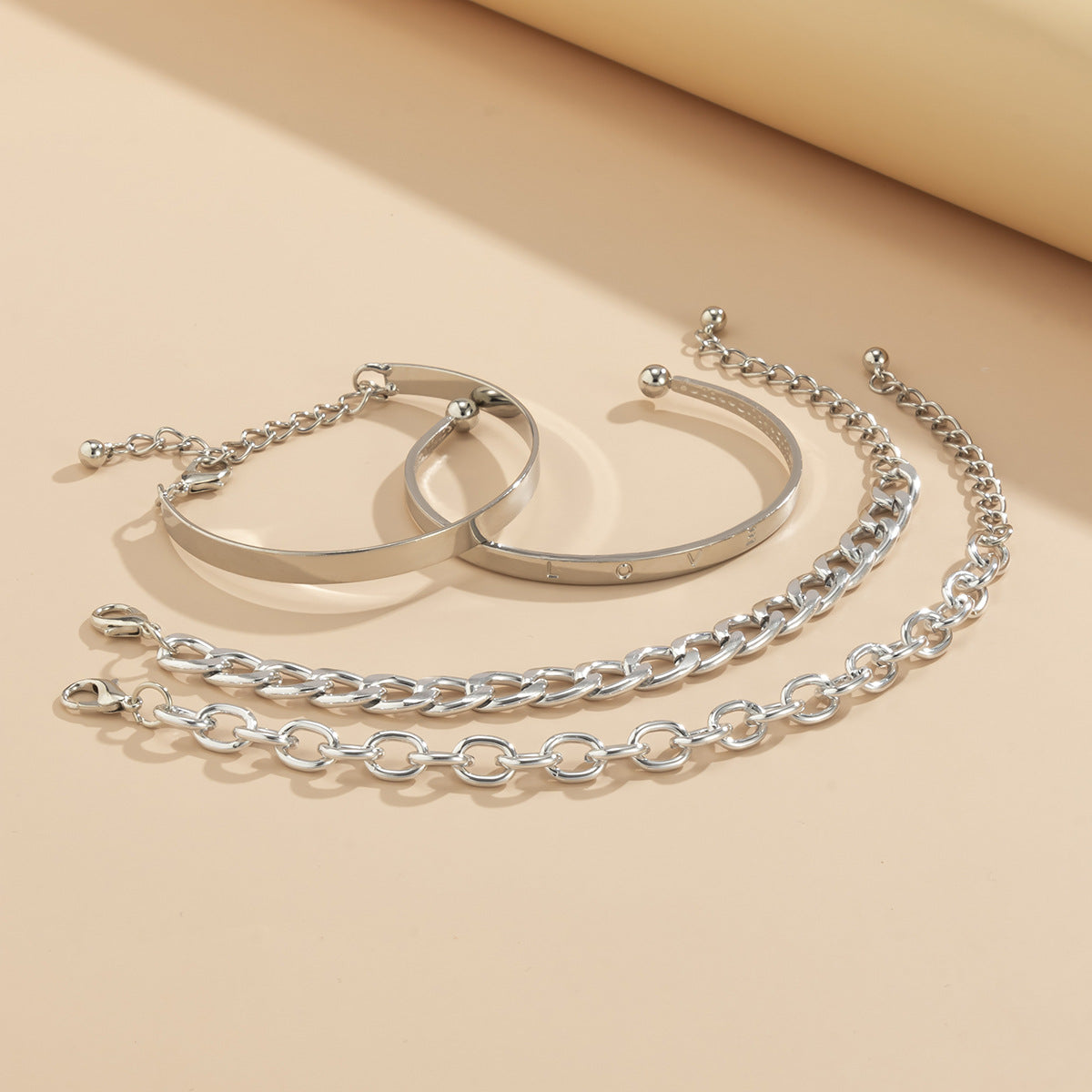 Bead Chain Bracelet & Anklet Set – Layered Fashion Jewelry for Women