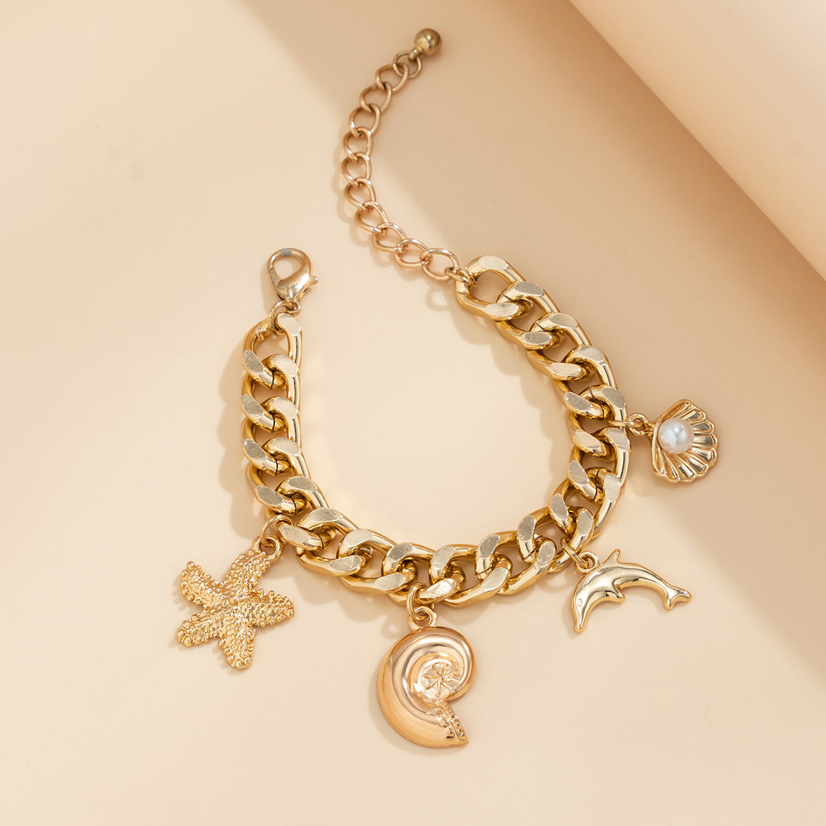 Boho Conch Dolphin Starfish Choker Necklace & Bracelet Set – Vintage Tassel Grunge Jewelry