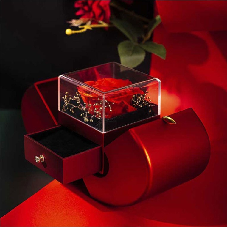 Eternal Rose Jewelry Gift Box With Necklace