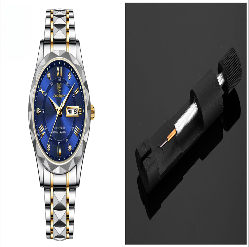Men's Waterproof Double Calendar Luminous Quartz Watch – Multifunctional Wristwatch