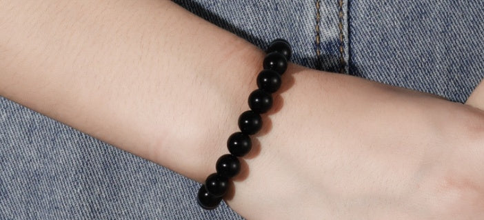 Black Onyx Bracelet – Natural Stone Beaded Jewelry for Men & Women