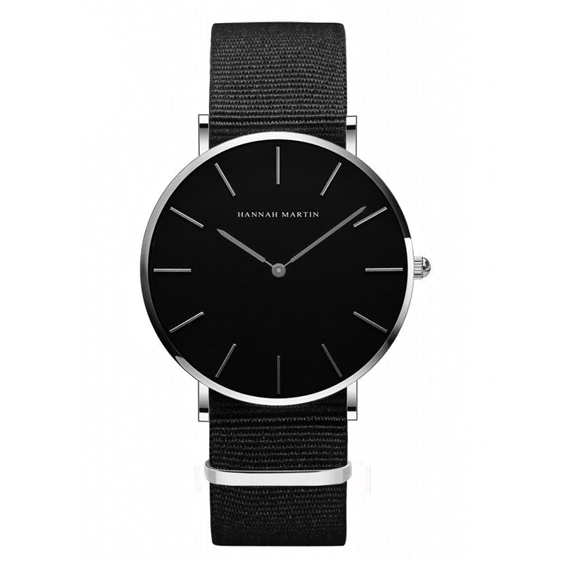 Ultra-Thin Quartz Watch – Waterproof Business Casual Black Belt Watch for Men & Women