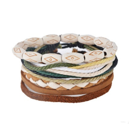 Multilayer Leather Punk Wrap Bracelet – Beaded Vintage Style for Men & Women