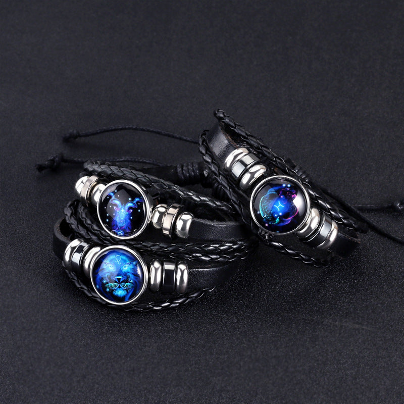 12 Zodiac Constellation Bracelet – Luminous Braided Design