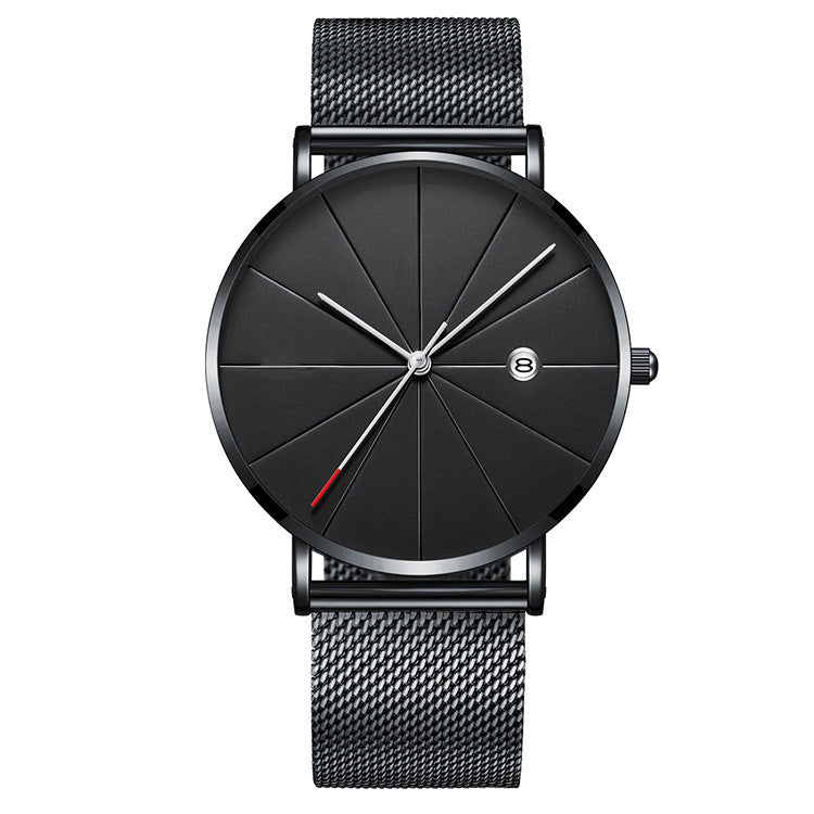 Simple Calendar Creative Waterproof Quartz Watch – Men's Everyday Wristwatch