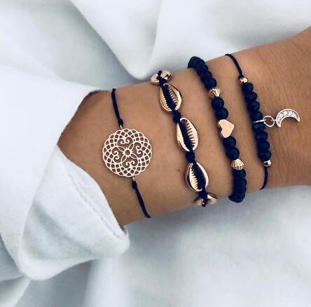 Bead Chain Bracelet & Anklet Set – Layered Fashion Jewelry for Women