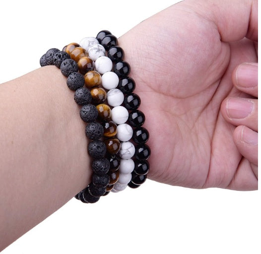 Black Onyx Bracelet – Natural Stone Beaded Jewelry for Men & Women