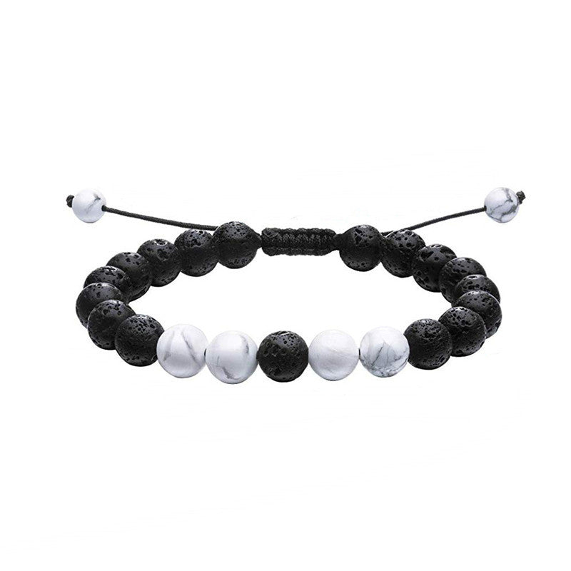 Tiger Eye & Matte Black Agate Couple Bracelets – Natural Stone Beaded Set