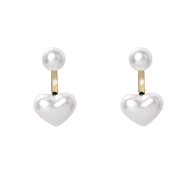 Simple Temperament Love Pearl Stud Earrings – Elegant Romantic Pearl Earrings for Women