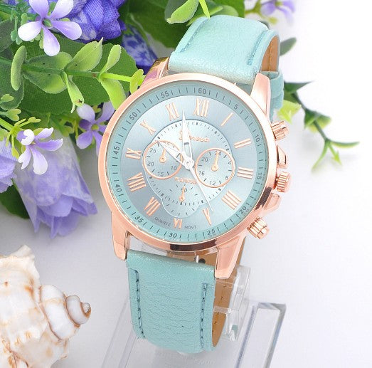 Three Eye Retro Geneva Quartz Watch – Trendy Couples & Students Belt Watch