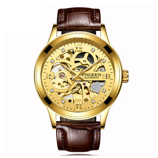 Fashion Luxury Luminous Mechanical Watch – Waterproof Steel Band Wristwatch