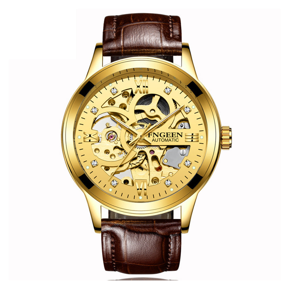 Fashion Luxury Luminous Mechanical Watch – Waterproof Steel Band Wristwatch