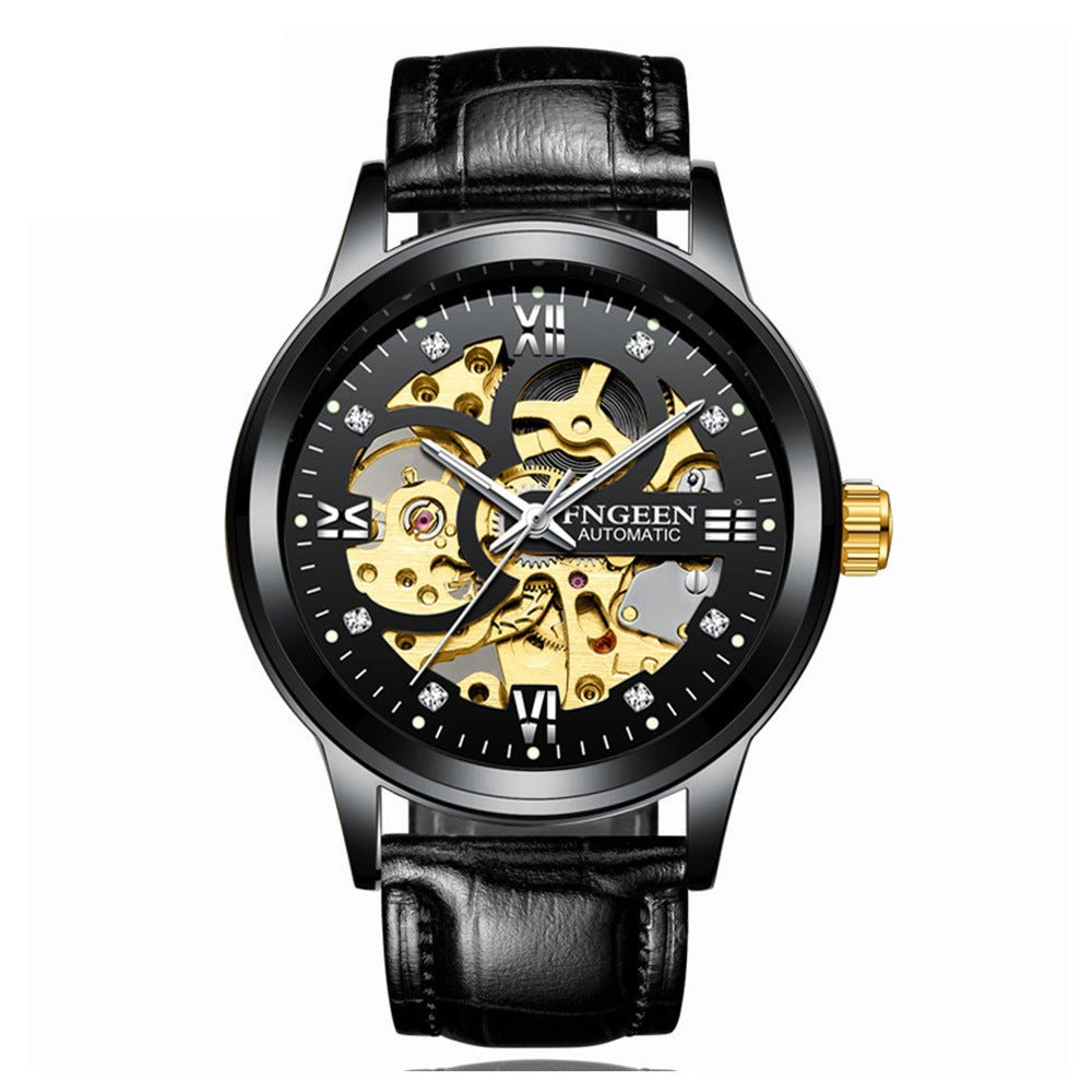 Fashion Luxury Luminous Mechanical Watch – Waterproof Steel Band Wristwatch