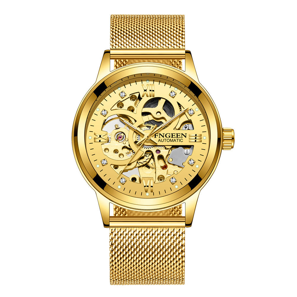 Fashion Luxury Luminous Mechanical Watch – Waterproof Steel Band Wristwatch