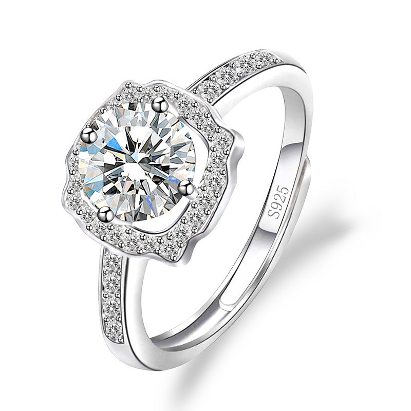 Female Imitation Moissanite Diamond Ring – Brilliant Simulation Diamond Ring for Women