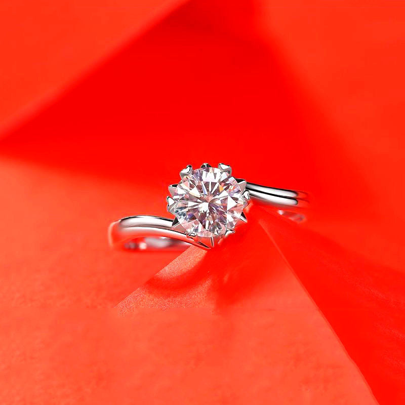 Female Imitation Moissanite Diamond Ring – Brilliant Simulation Diamond Ring for Women