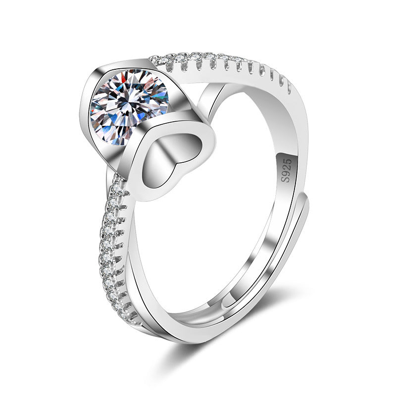 Female Imitation Moissanite Diamond Ring – Brilliant Simulation Diamond Ring for Women