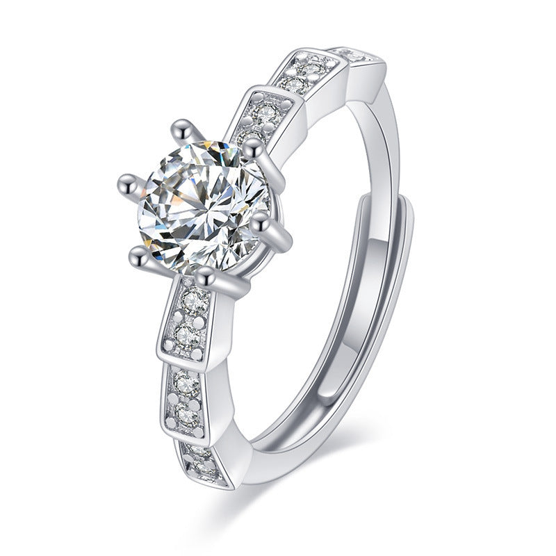 Female Imitation Moissanite Diamond Ring – Brilliant Simulation Diamond Ring for Women