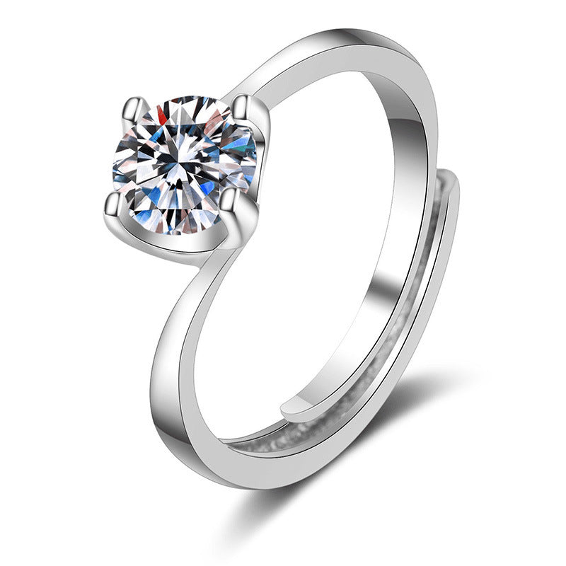 Female Imitation Moissanite Diamond Ring – Brilliant Simulation Diamond Ring for Women