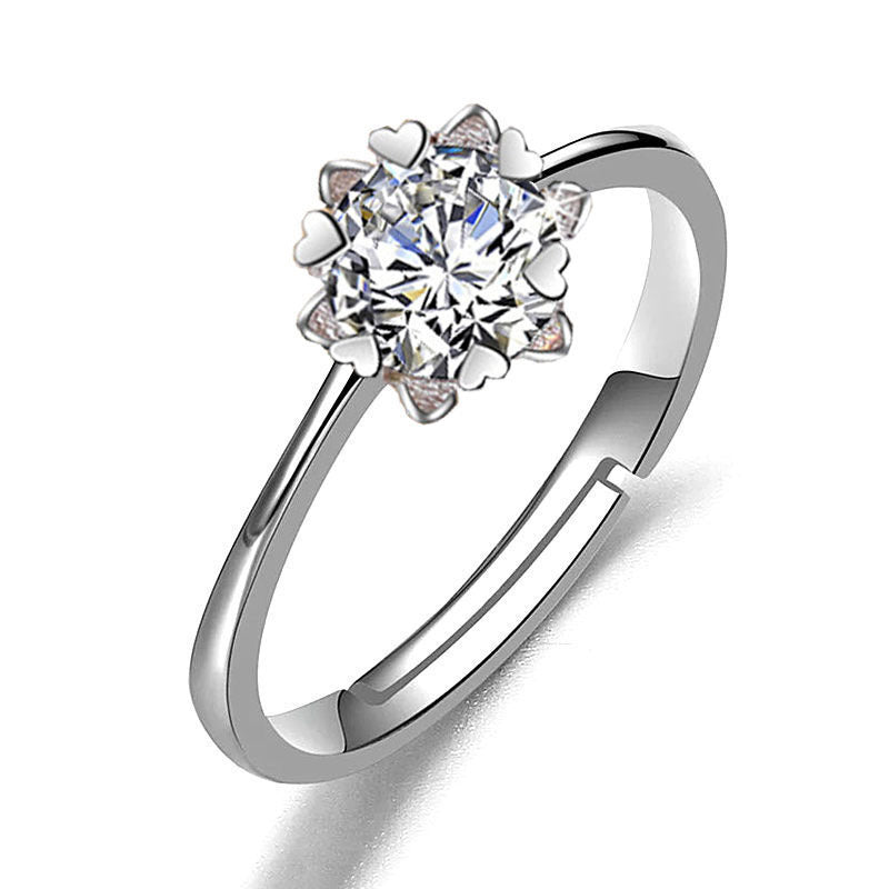 Female Imitation Moissanite Diamond Ring – Brilliant Simulation Diamond Ring for Women