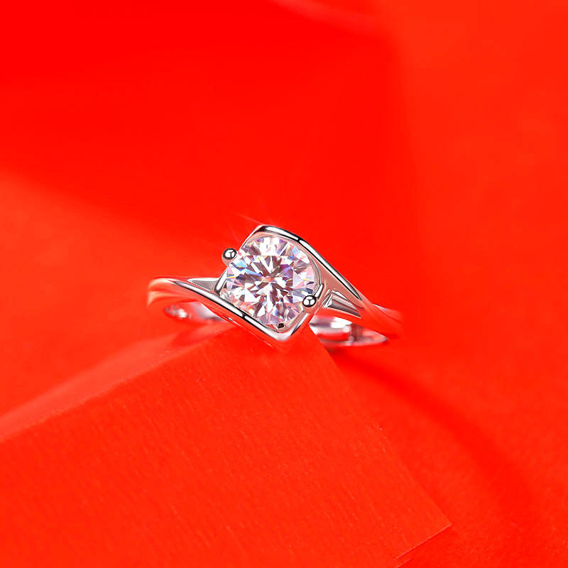 Female Imitation Moissanite Diamond Ring – Brilliant Simulation Diamond Ring for Women