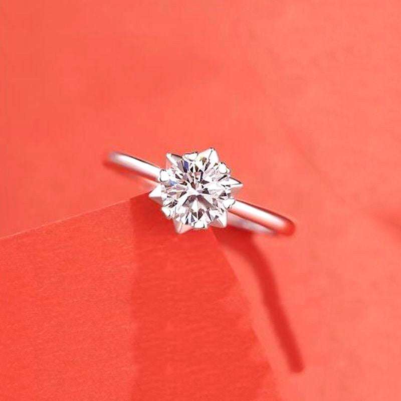 Female Imitation Moissanite Diamond Ring – Brilliant Simulation Diamond Ring for Women