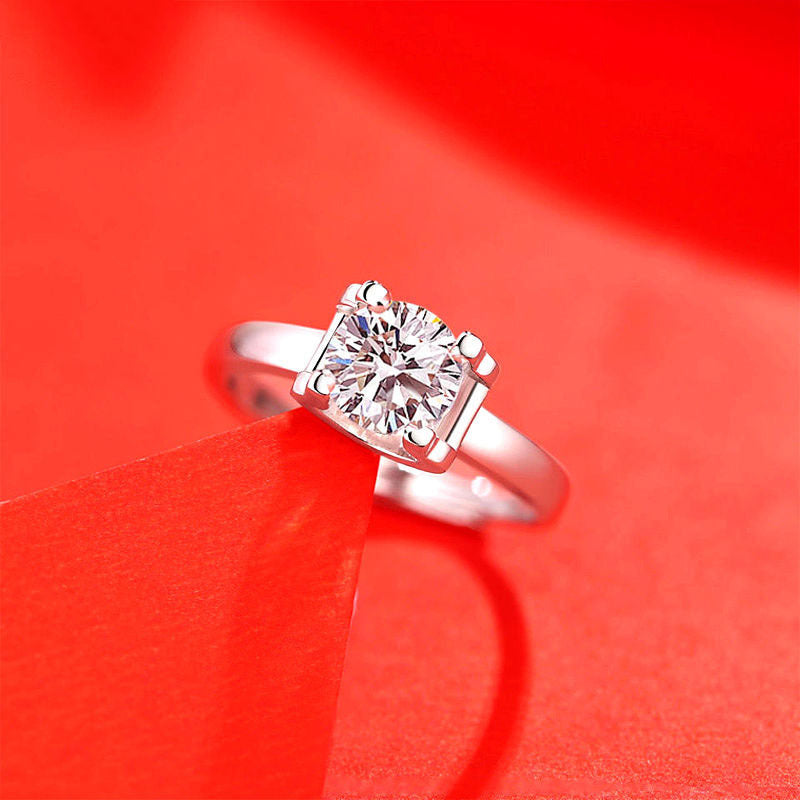 Female Imitation Moissanite Diamond Ring – Brilliant Simulation Diamond Ring for Women