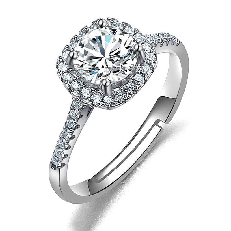 Female Imitation Moissanite Diamond Ring – Brilliant Simulation Diamond Ring for Women
