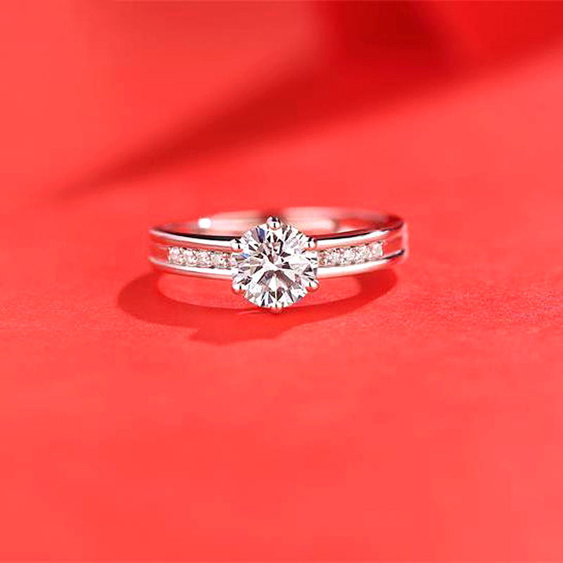 Female Imitation Moissanite Diamond Ring – Brilliant Simulation Diamond Ring for Women