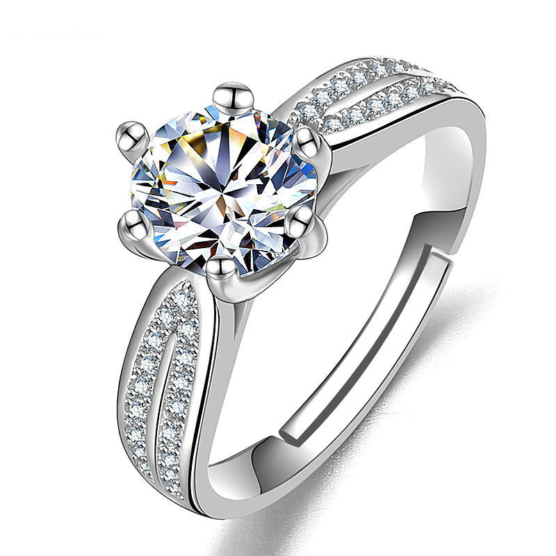 Female Imitation Moissanite Diamond Ring – Brilliant Simulation Diamond Ring for Women