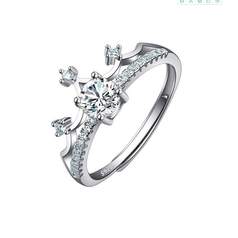 Female Imitation Moissanite Diamond Ring – Brilliant Simulation Diamond Ring for Women