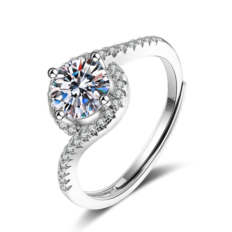 Female Imitation Moissanite Diamond Ring – Brilliant Simulation Diamond Ring for Women