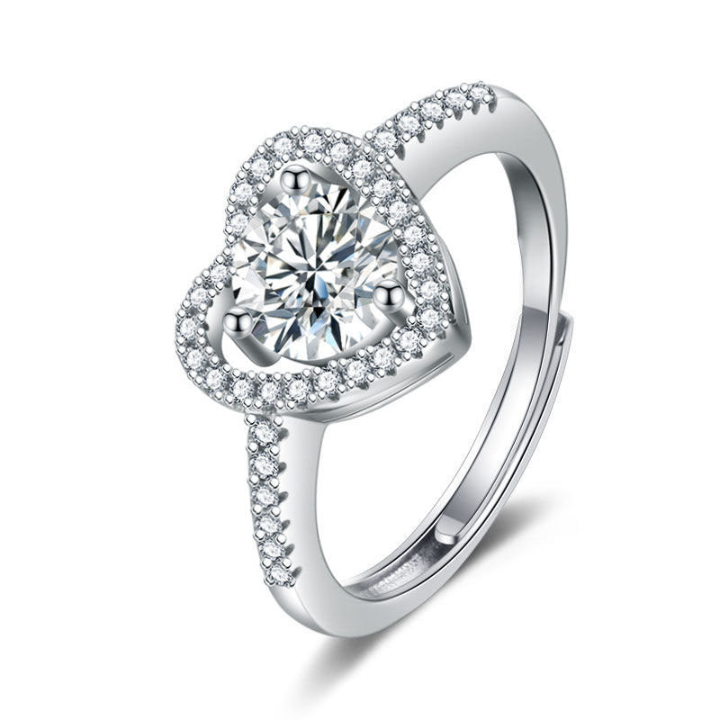 Female Imitation Moissanite Diamond Ring – Brilliant Simulation Diamond Ring for Women