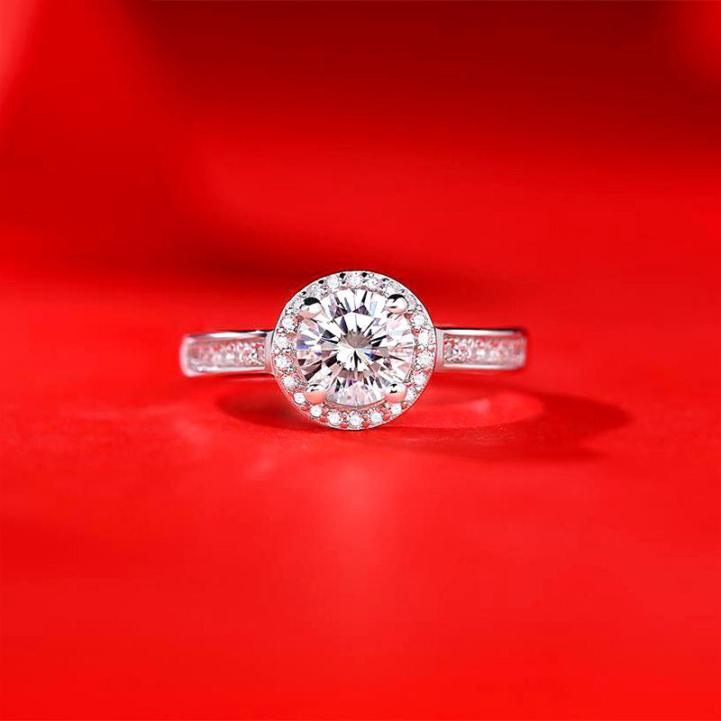 Female Imitation Moissanite Diamond Ring – Brilliant Simulation Diamond Ring for Women