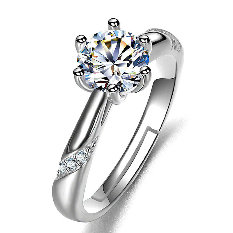 Female Imitation Moissanite Diamond Ring – Brilliant Simulation Diamond Ring for Women