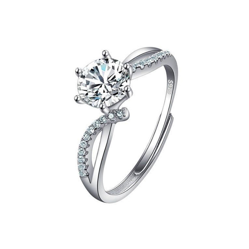 Female Imitation Moissanite Diamond Ring – Brilliant Simulation Diamond Ring for Women