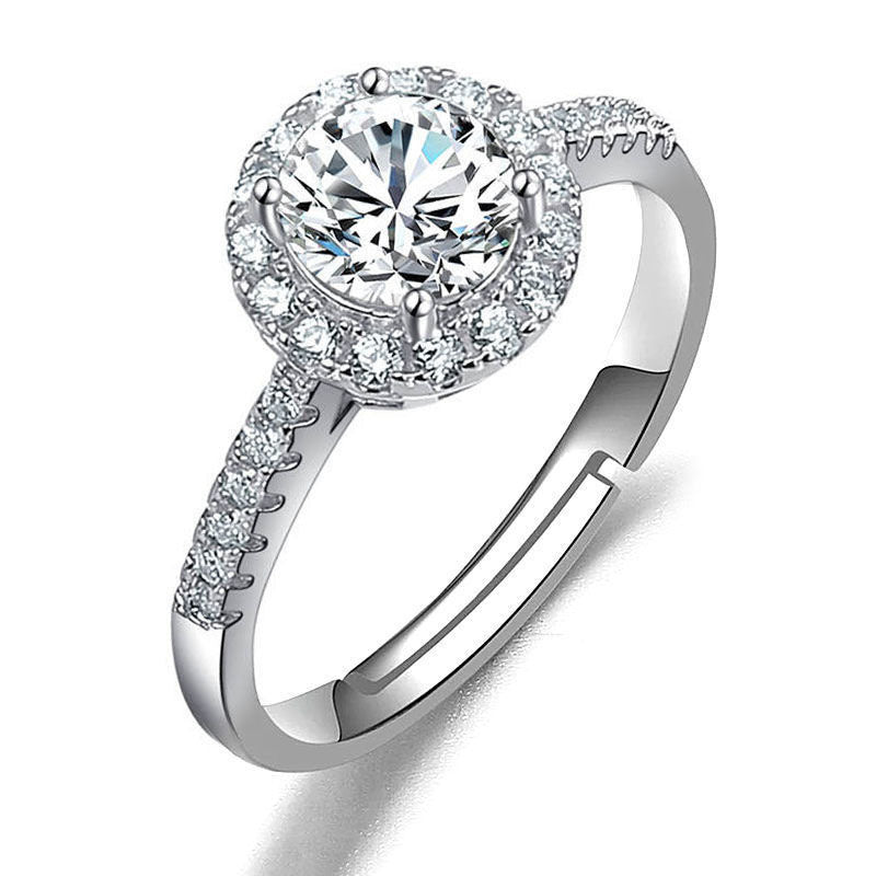 Female Imitation Moissanite Diamond Ring – Brilliant Simulation Diamond Ring for Women