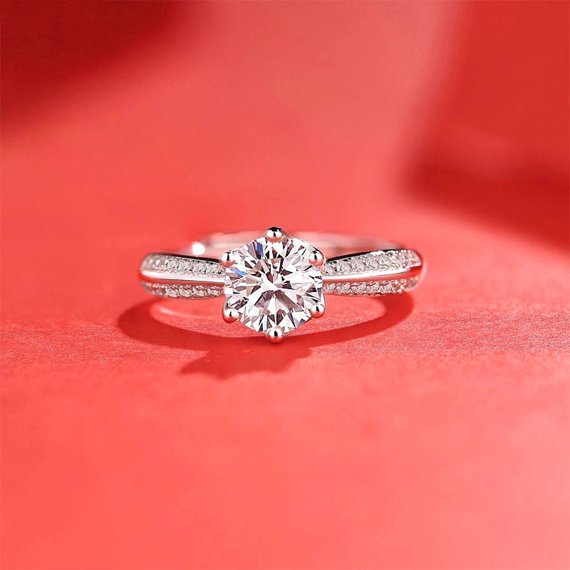 Female Imitation Moissanite Diamond Ring – Brilliant Simulation Diamond Ring for Women