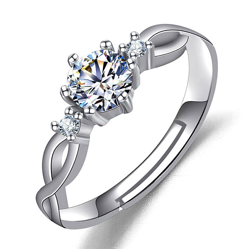 Female Imitation Moissanite Diamond Ring – Brilliant Simulation Diamond Ring for Women