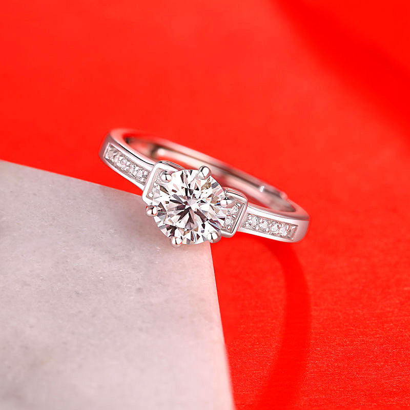 Female Imitation Moissanite Diamond Ring – Brilliant Simulation Diamond Ring for Women