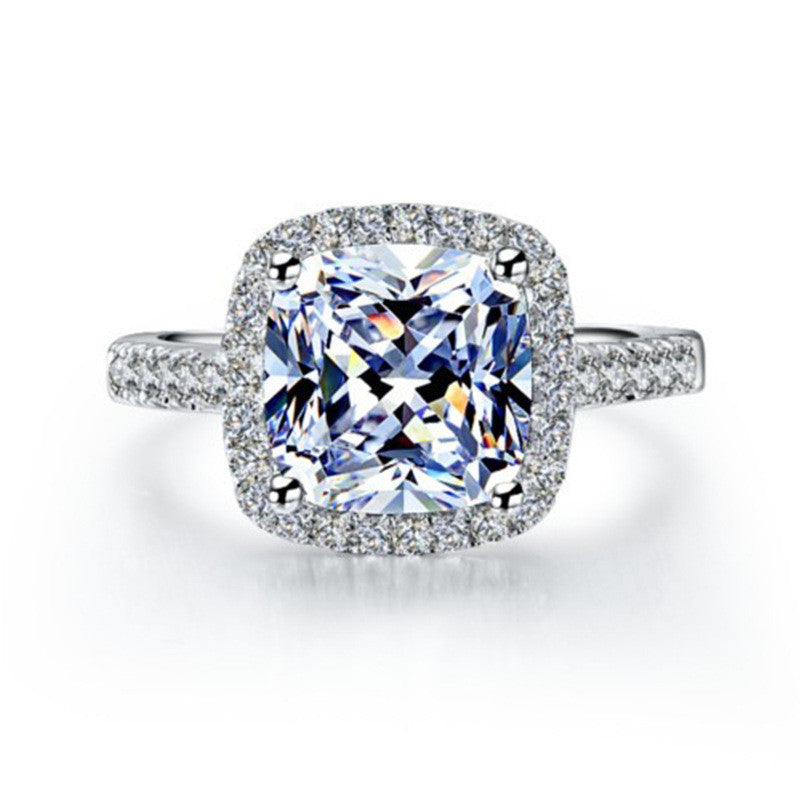 Ladies 1 Carat Moissanite Diamond Ring – Luxury Round & Princess Square Cut Ring