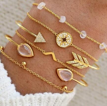 Bead Chain Bracelet & Anklet Set – Layered Fashion Jewelry for Women