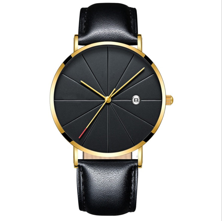 Simple Calendar Creative Waterproof Quartz Watch – Men's Everyday Wristwatch