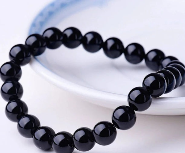 Black Onyx Bracelet – Natural Stone Beaded Jewelry for Men & Women