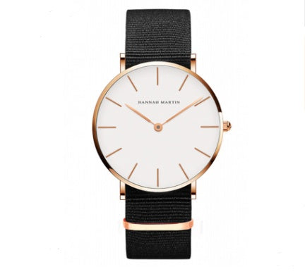 Ultra-Thin Quartz Watch – Waterproof Business Casual Black Belt Watch for Men & Women