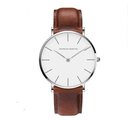 Ultra-Thin Quartz Watch – Waterproof Business Casual Black Belt Watch for Men & Women