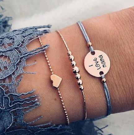 Bead Chain Bracelet & Anklet Set – Layered Fashion Jewelry for Women