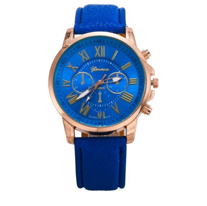 Three Eye Retro Geneva Quartz Watch – Trendy Couples & Students Belt Watch