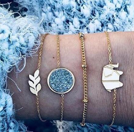Bead Chain Bracelet & Anklet Set – Layered Fashion Jewelry for Women